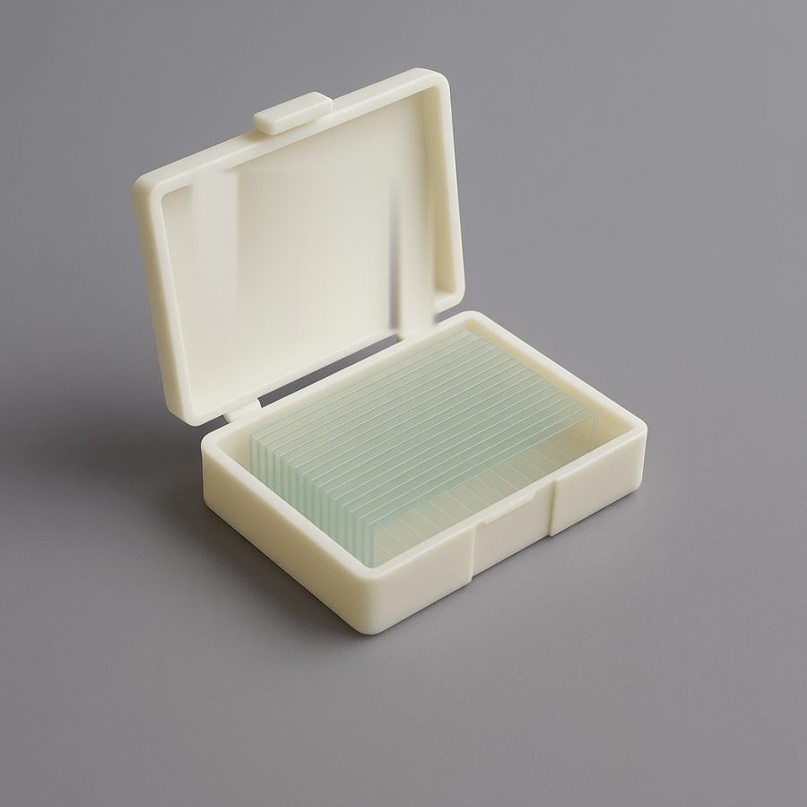 Azide-coated precision coverglass in its box